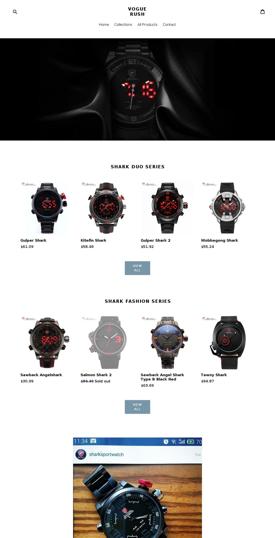 voguerush.com shopify website screenshot