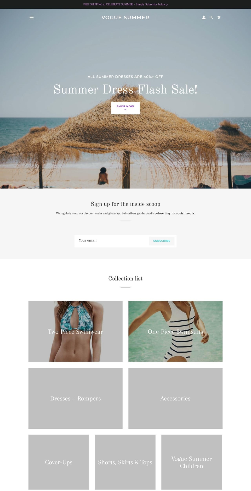 voguesummer.com — Shopify storefront screenshot