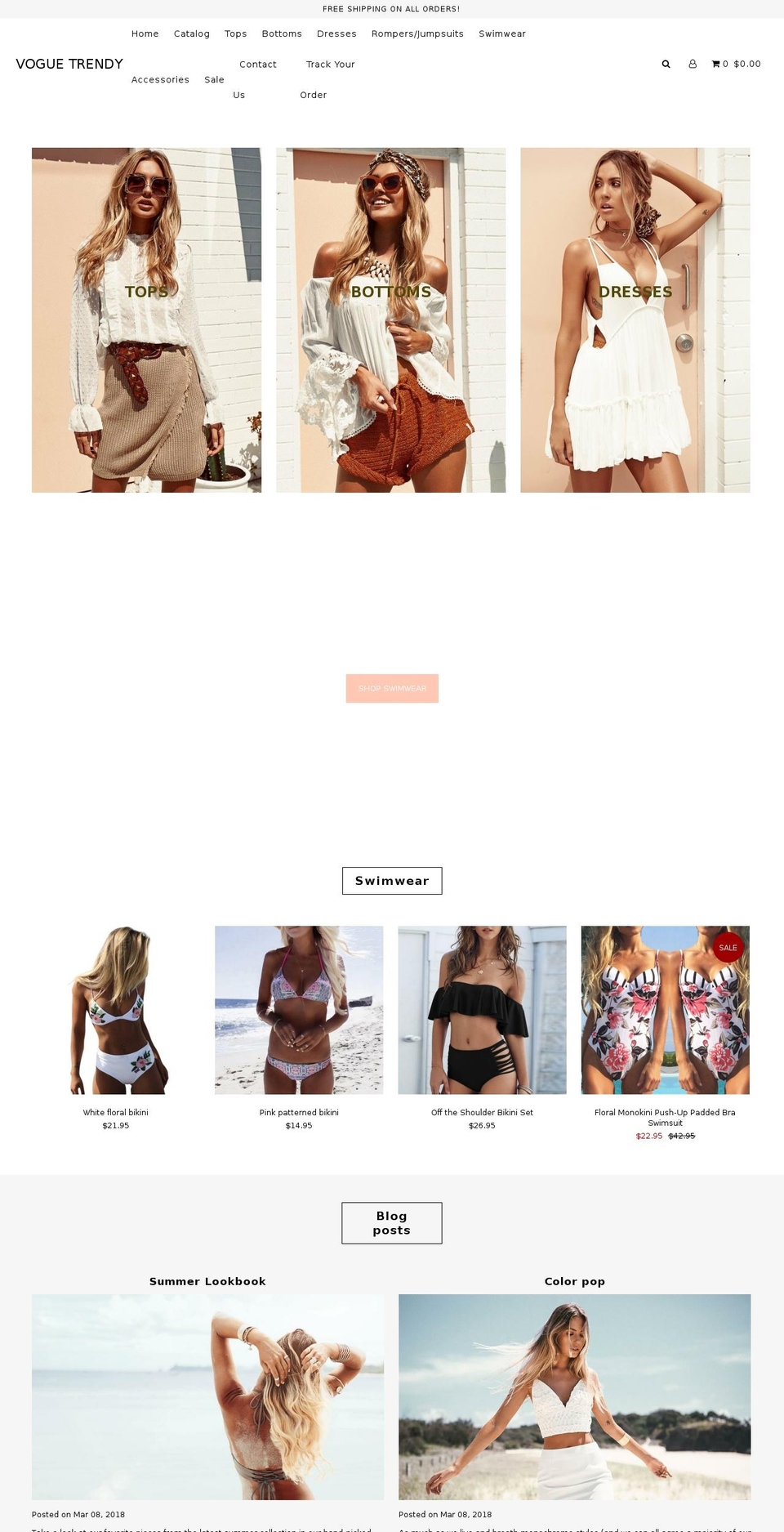 voguetrendy.com — Shopify storefront screenshot