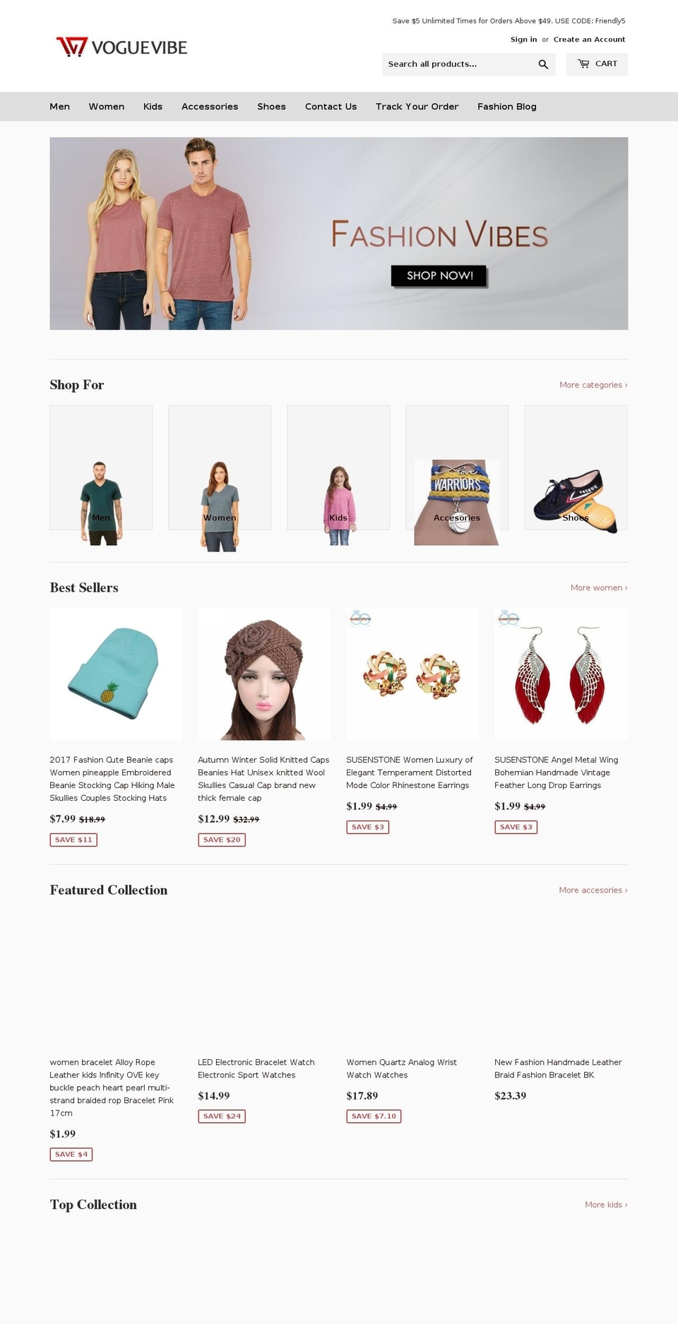 voguevibe.com shopify website screenshot