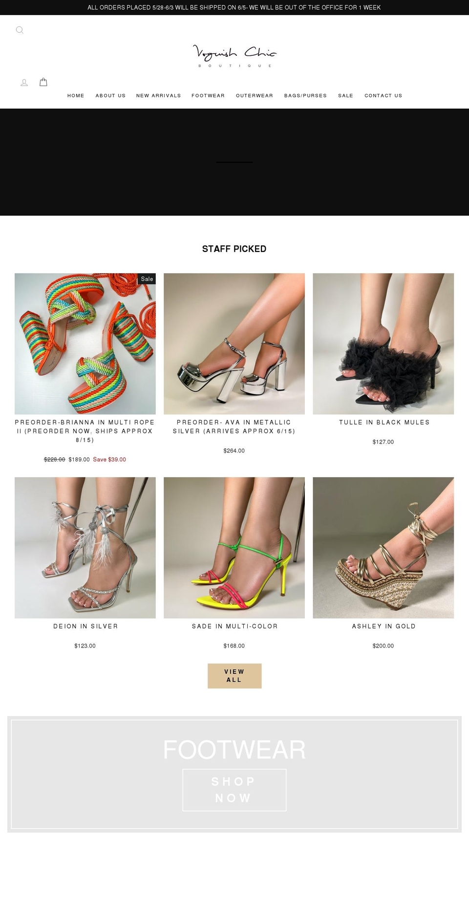 voguishchic.com shopify website screenshot