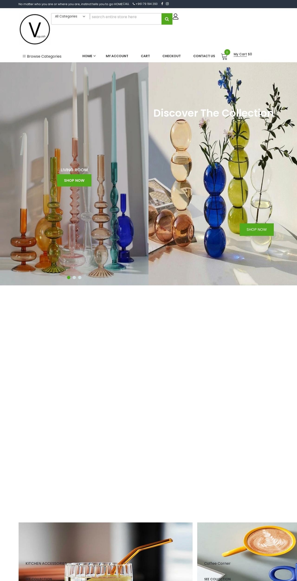 voguishhome.com — Shopify storefront screenshot