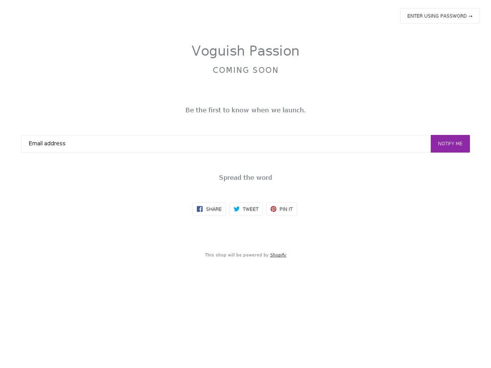 voguishpassion.com — Shopify storefront screenshot