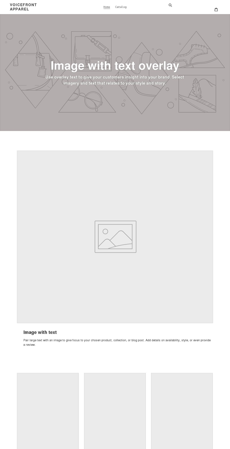 voicefront-apparel.myshopify.com shopify website screenshot