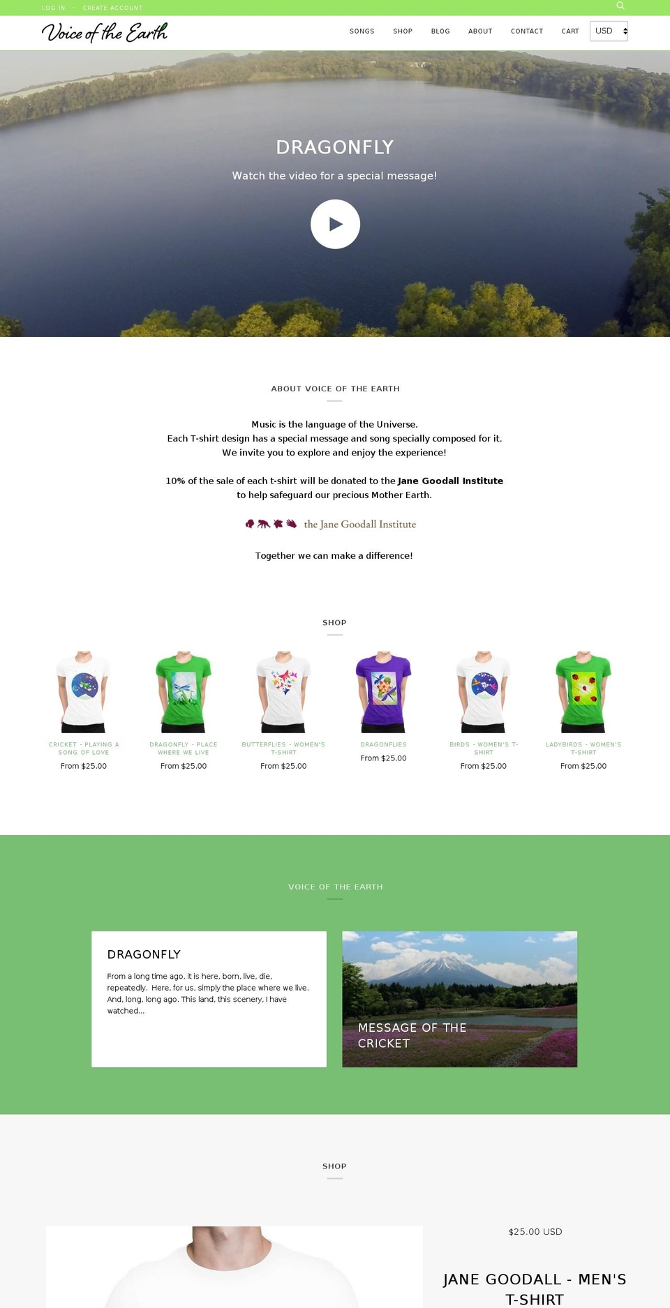 voiceoftheearth.co shopify website screenshot