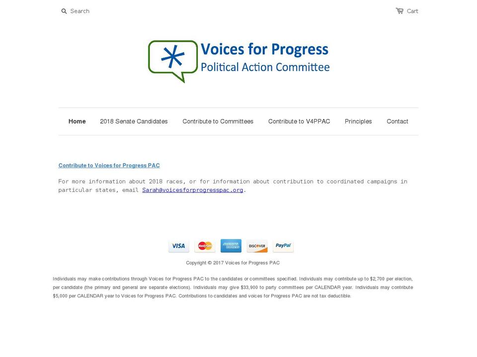 voicesforprogresspac.org shopify website screenshot