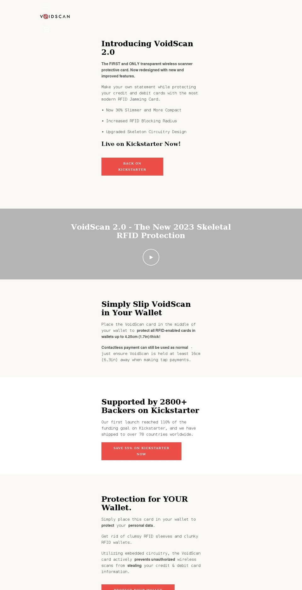 voidscan.com shopify website screenshot