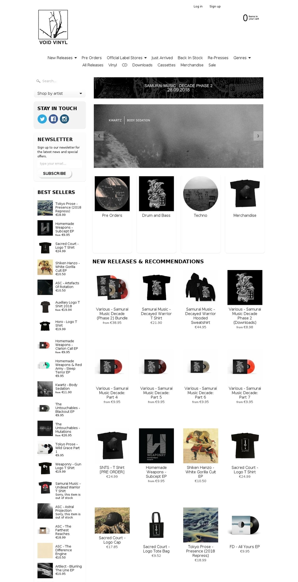 voidvinyl.org shopify website screenshot