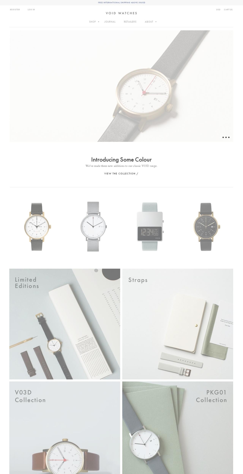 voidwatches.at shopify website screenshot