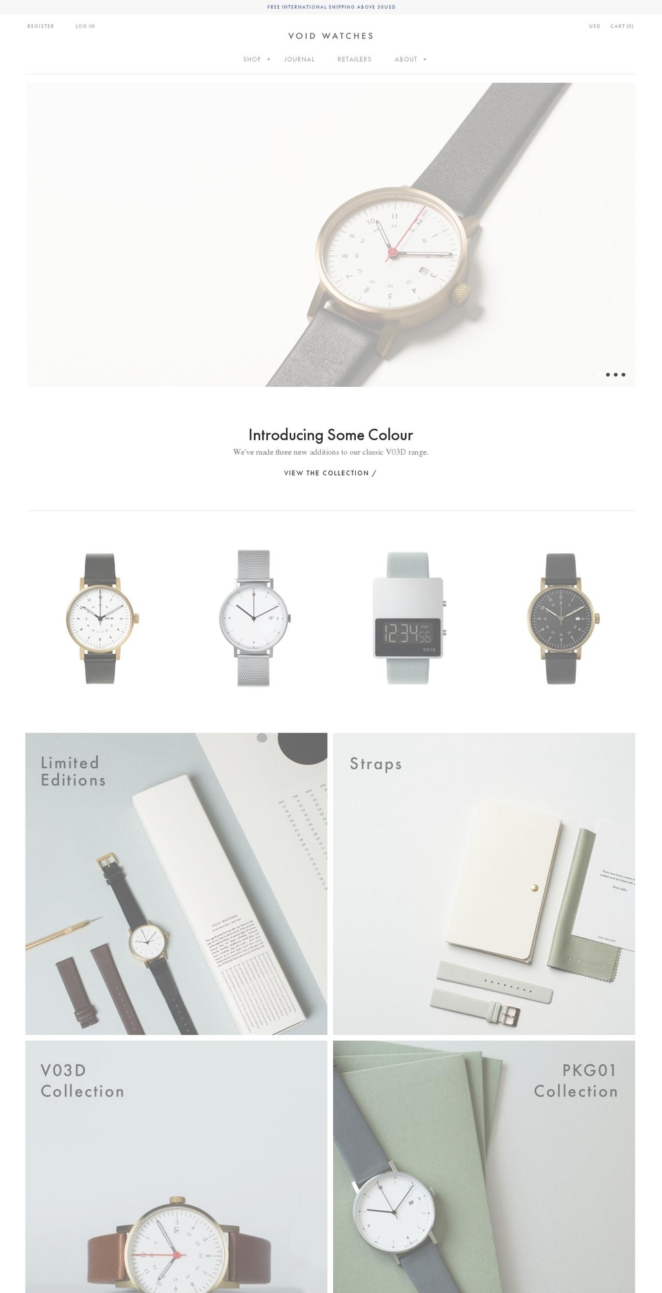 voidwatches.biz shopify website screenshot