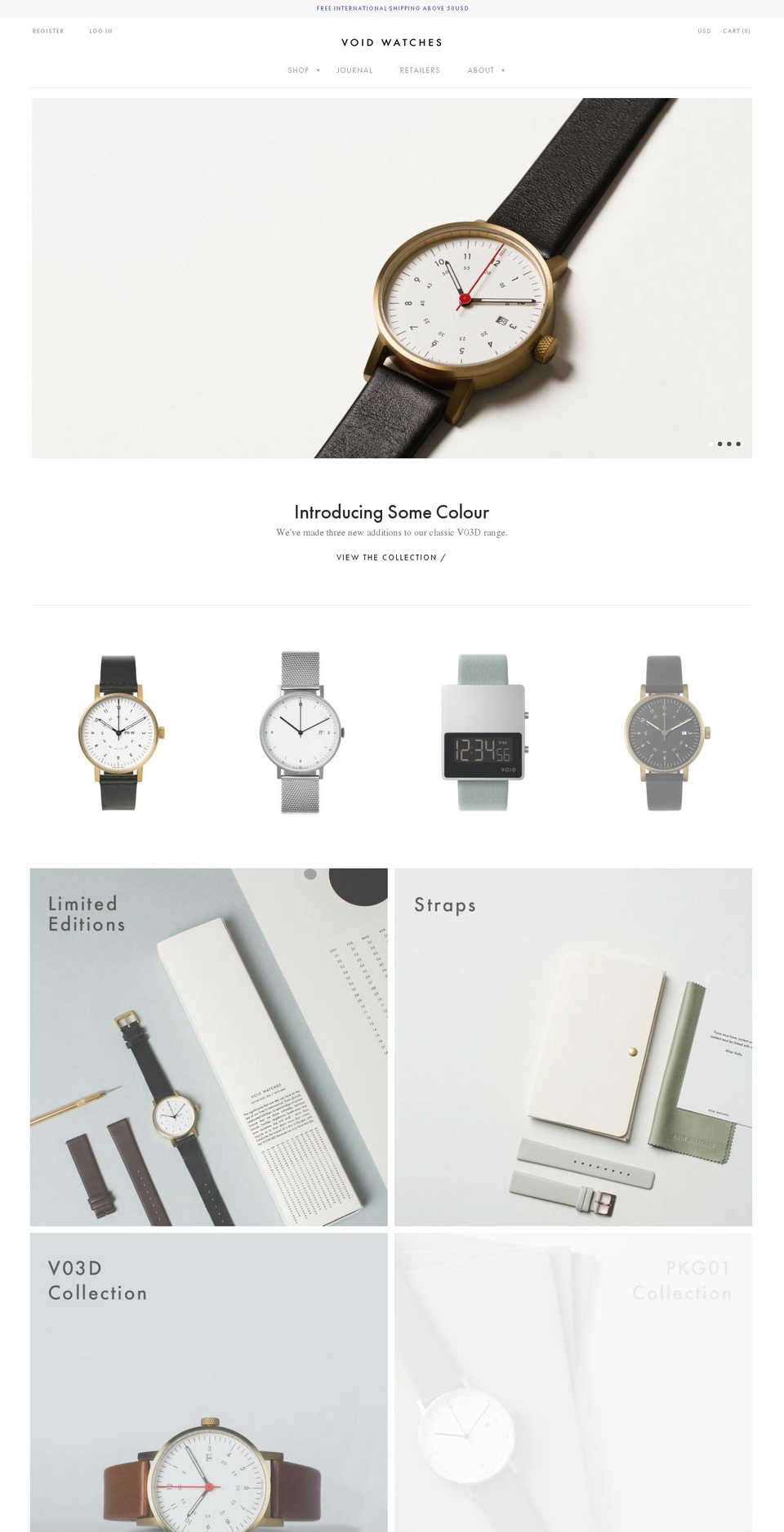 voidwatches.ch shopify website screenshot