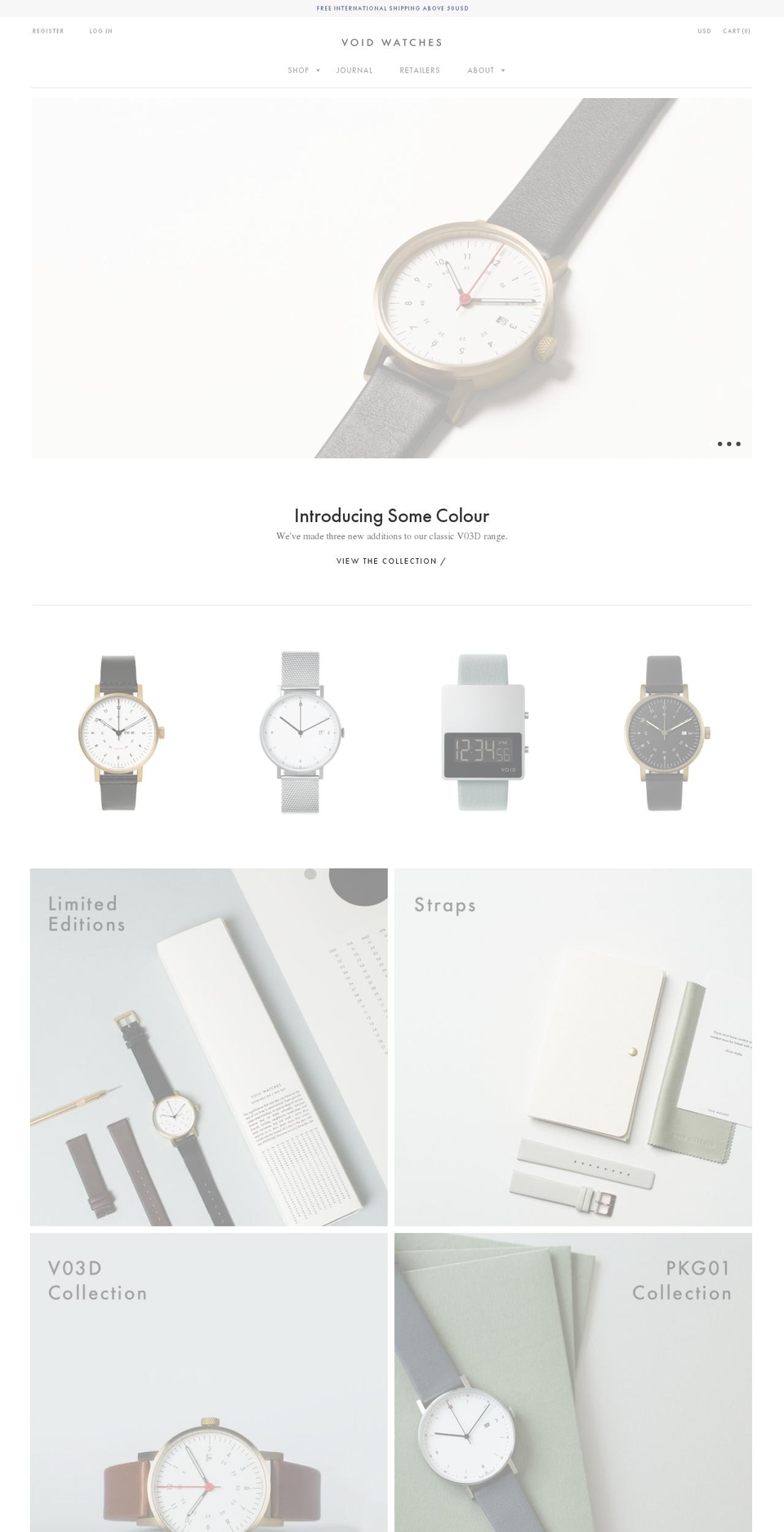 voidwatches.cn shopify website screenshot