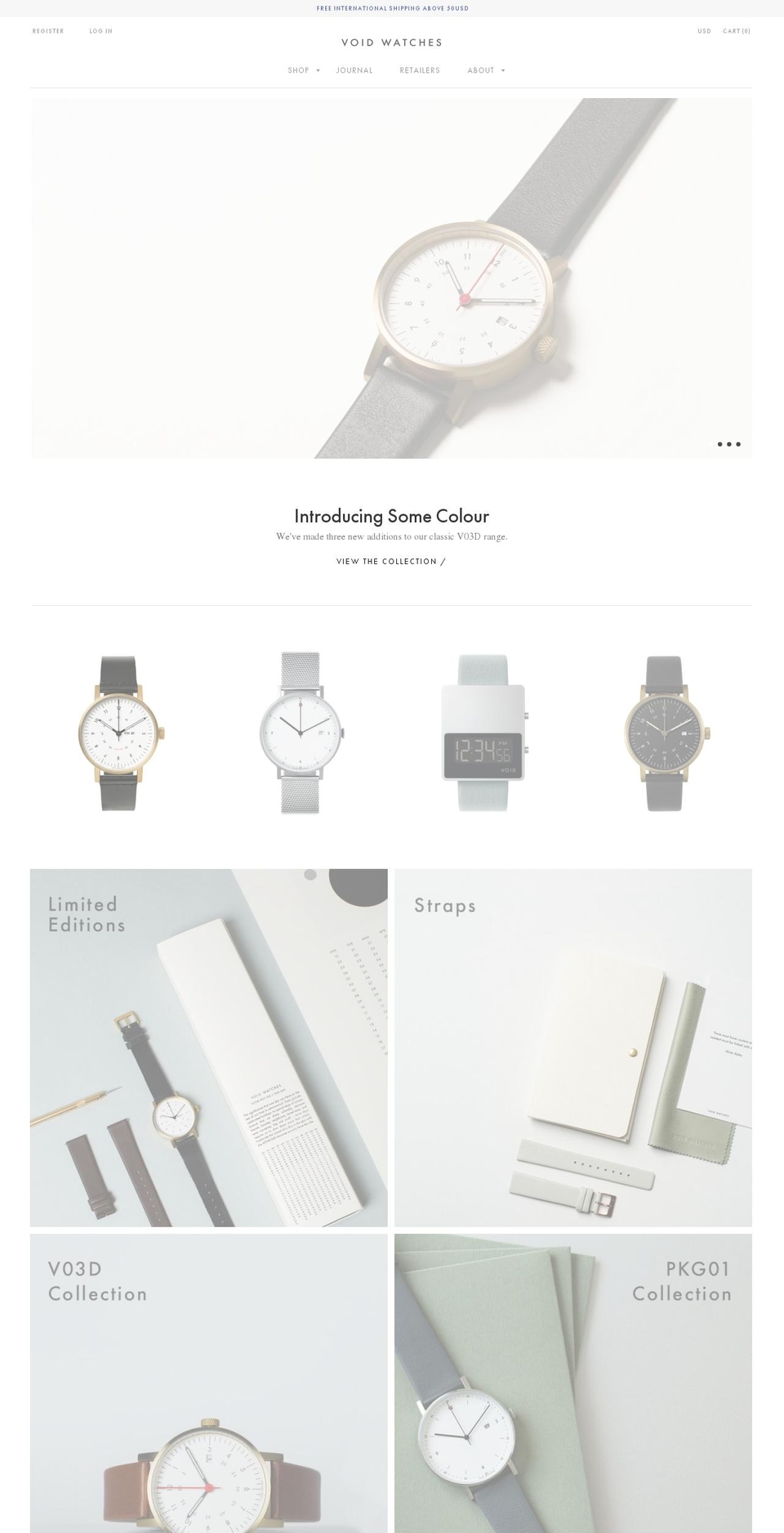 voidwatches.co shopify website screenshot