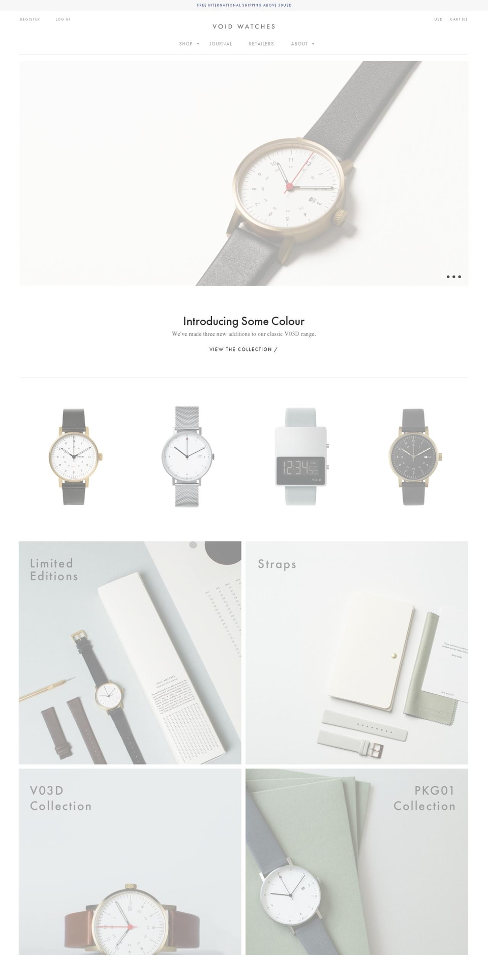 voidwatches.it shopify website screenshot