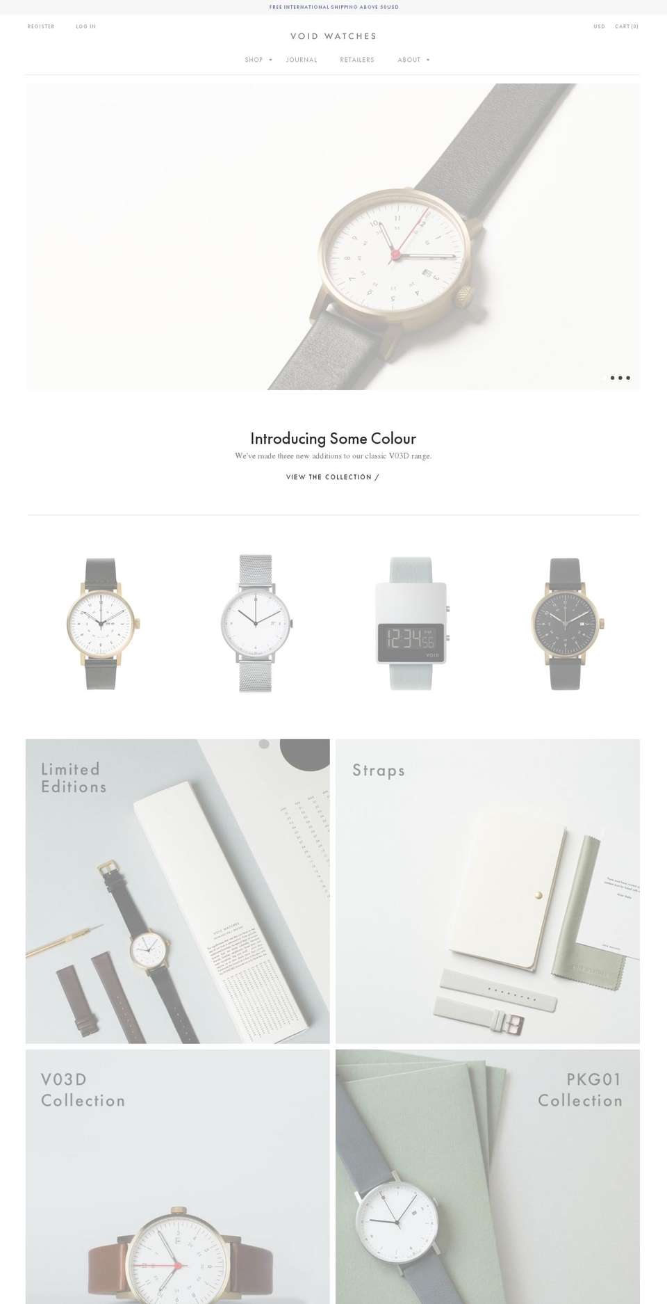 voidwatches.nl shopify website screenshot