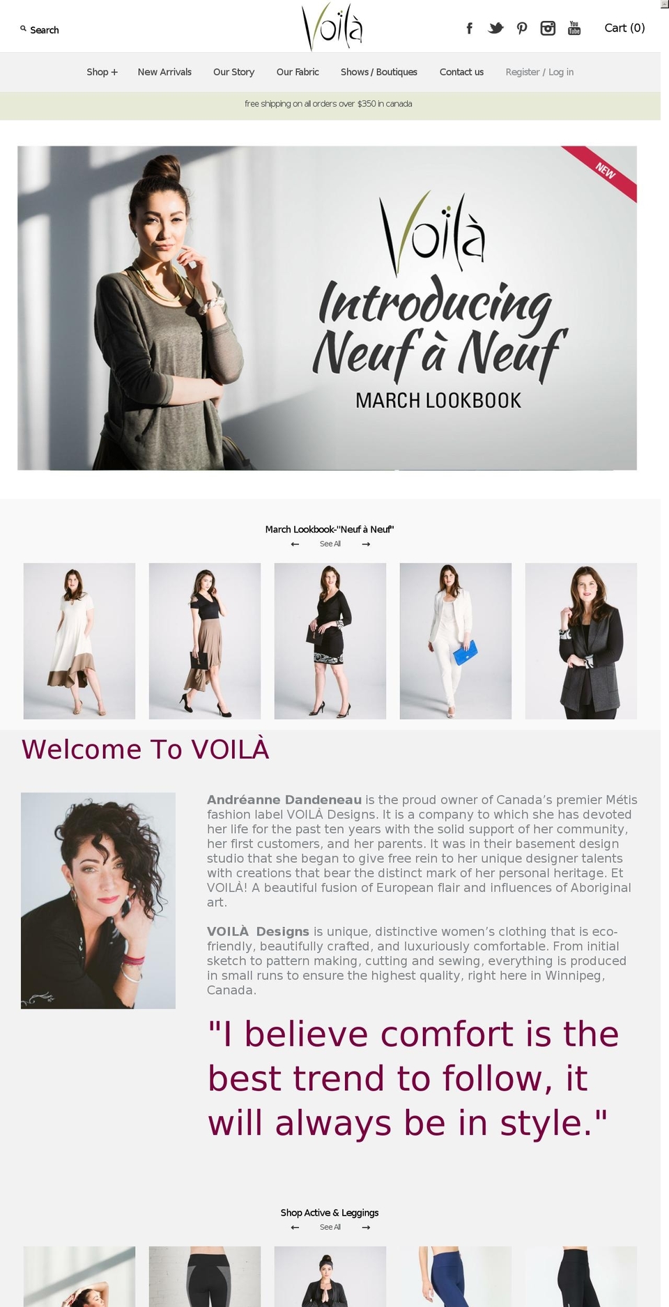 voiladesigns.ca shopify website screenshot