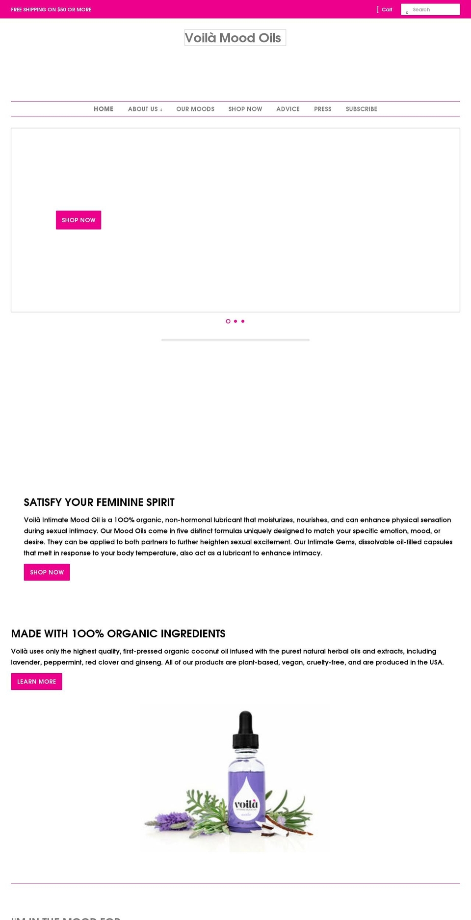 voilamoodoil.com shopify website screenshot
