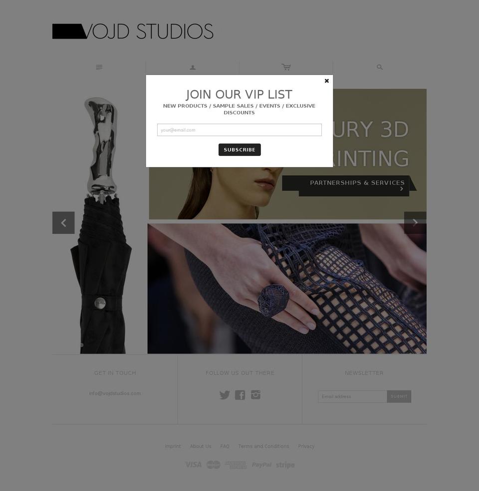 vojdstudios.com shopify website screenshot