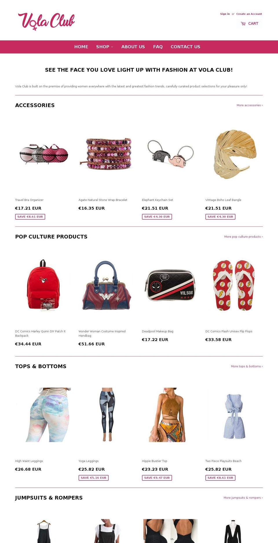 volaclub.com — Shopify storefront screenshot