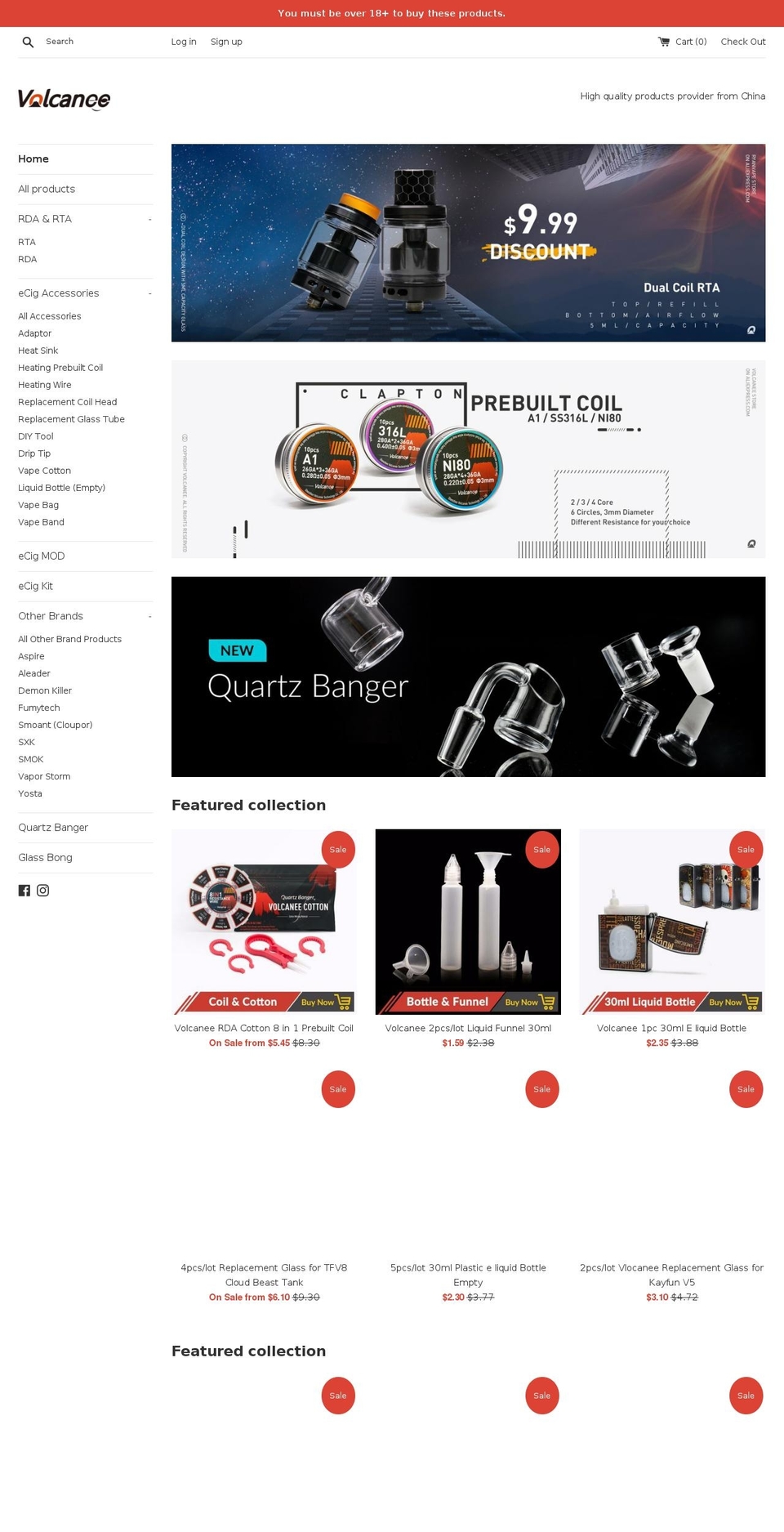 volcanee.com — Shopify storefront screenshot
