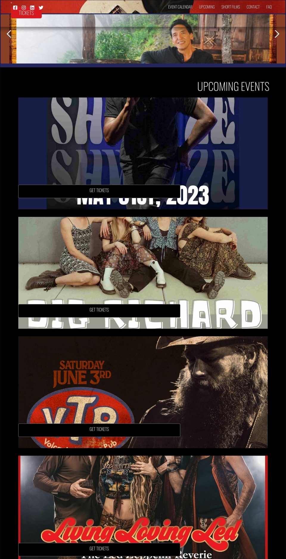 volcanictheatre.com — Shopify storefront screenshot
