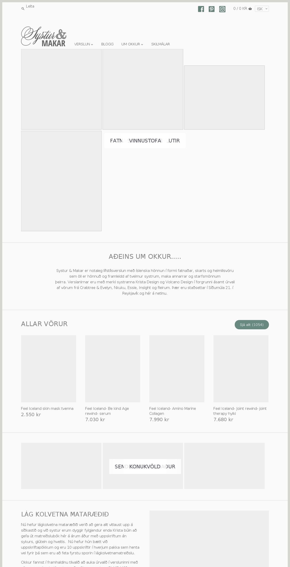 volcanodesign.is shopify website screenshot