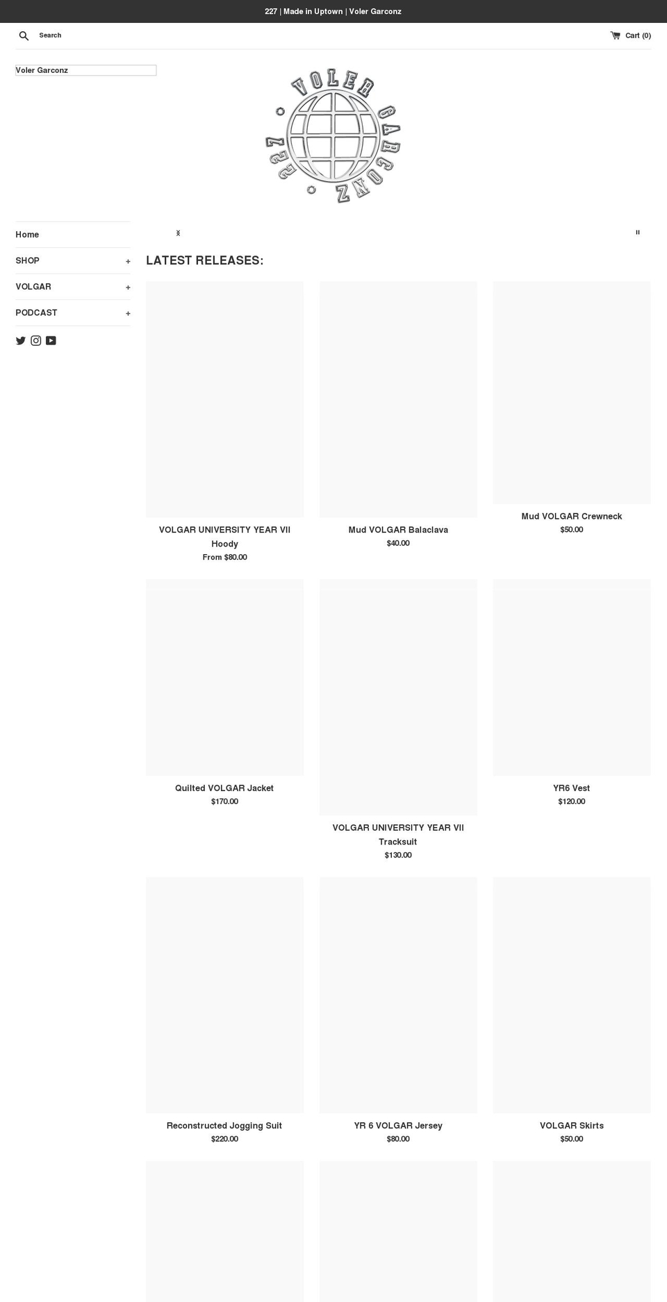 volergarconz.com shopify website screenshot