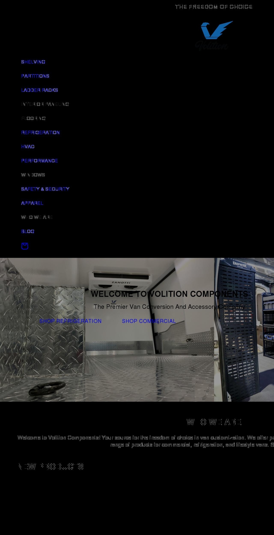 volitioncomponents.com shopify website screenshot