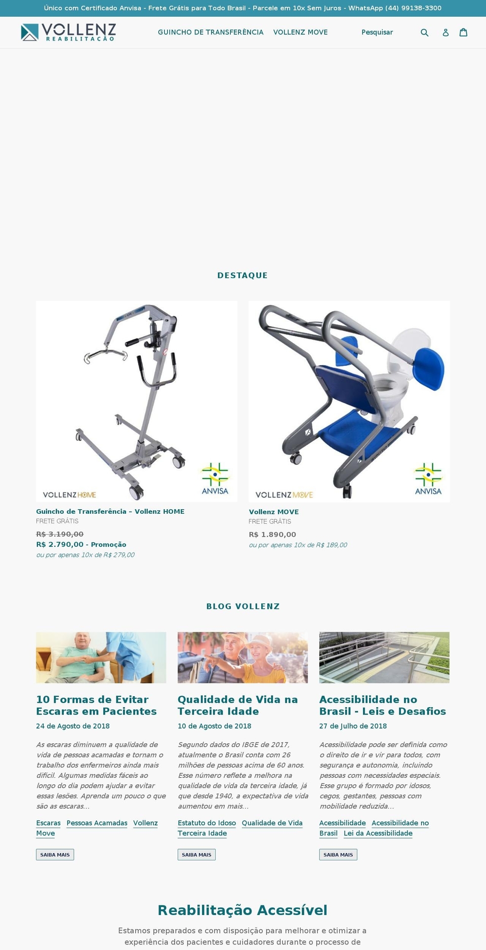 vollenz.com — Shopify storefront screenshot