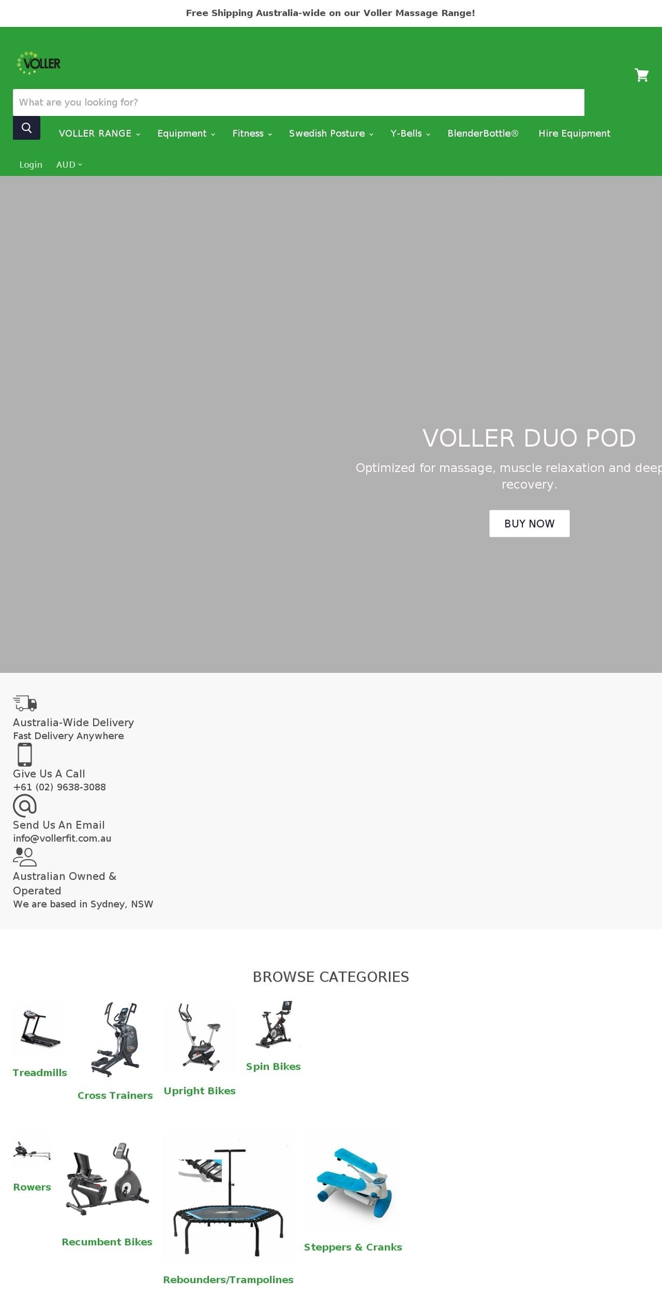 vollerfit.com.au shopify website screenshot