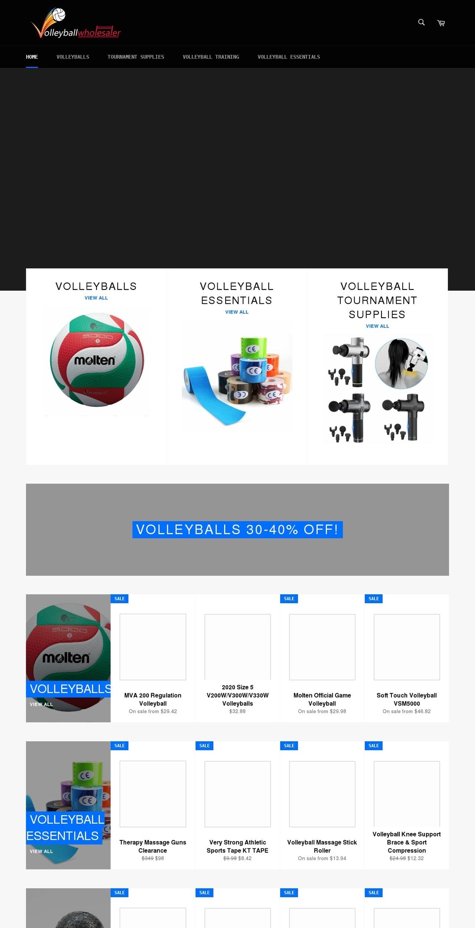 volleyballwholesaler.com shopify website screenshot
