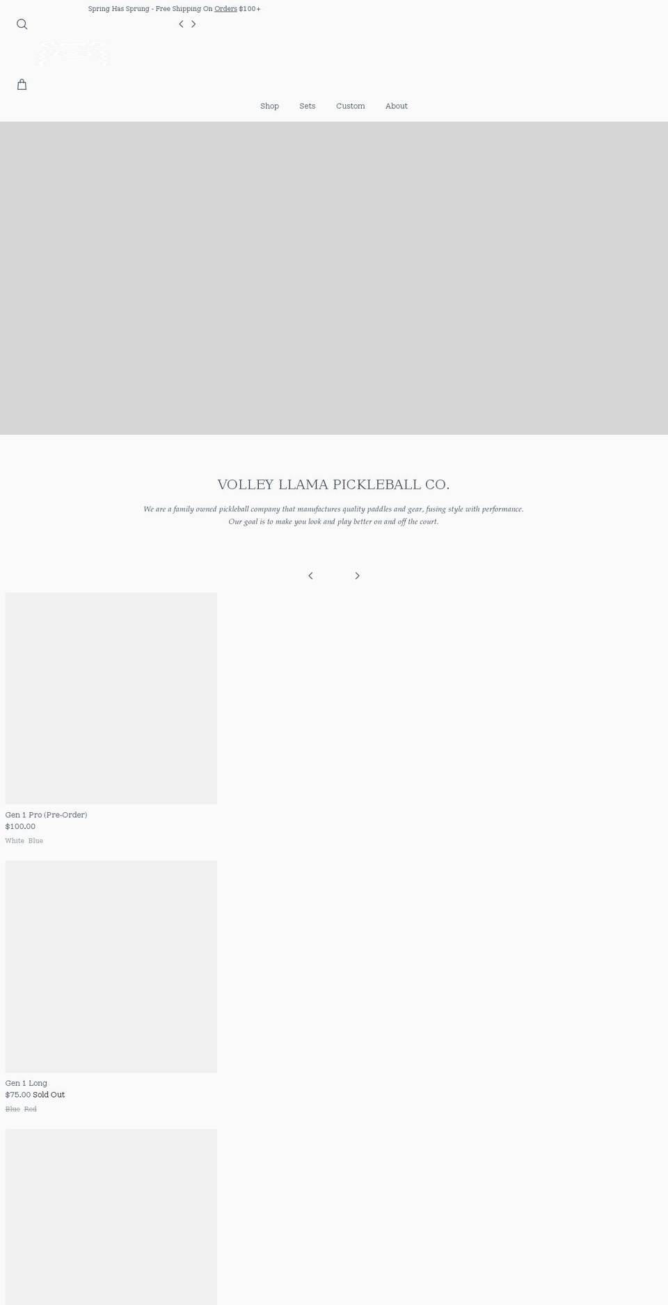 volleyllama.com shopify website screenshot