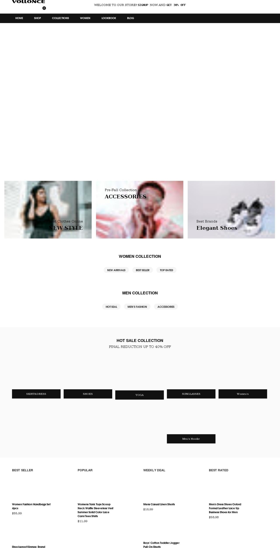 vollonce.com shopify website screenshot