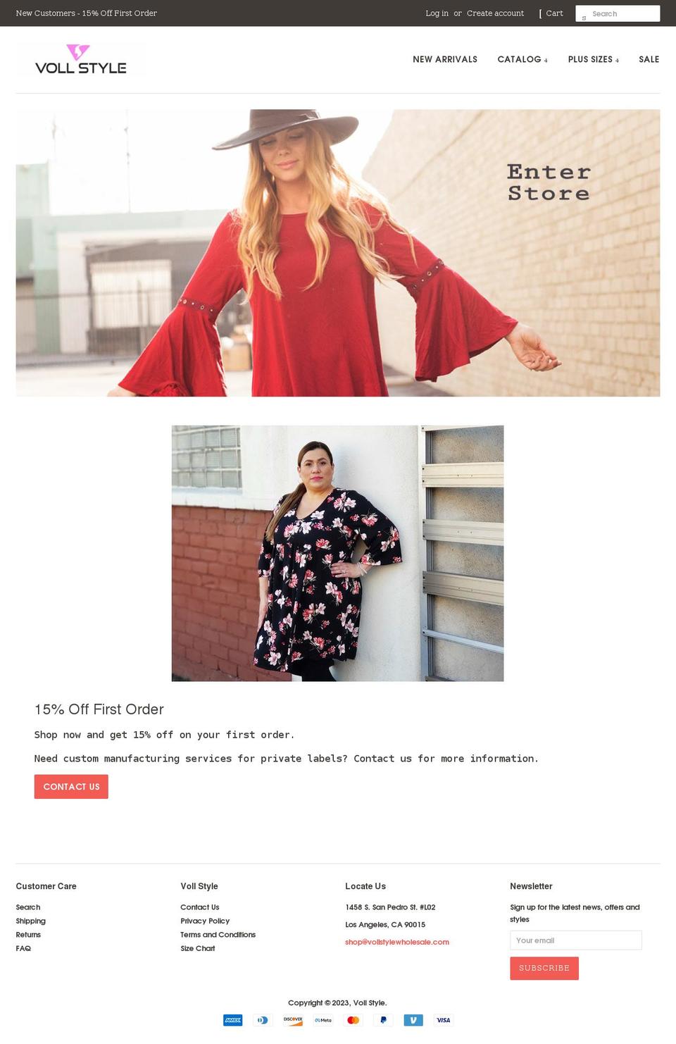 vollstylewholesale.com shopify website screenshot