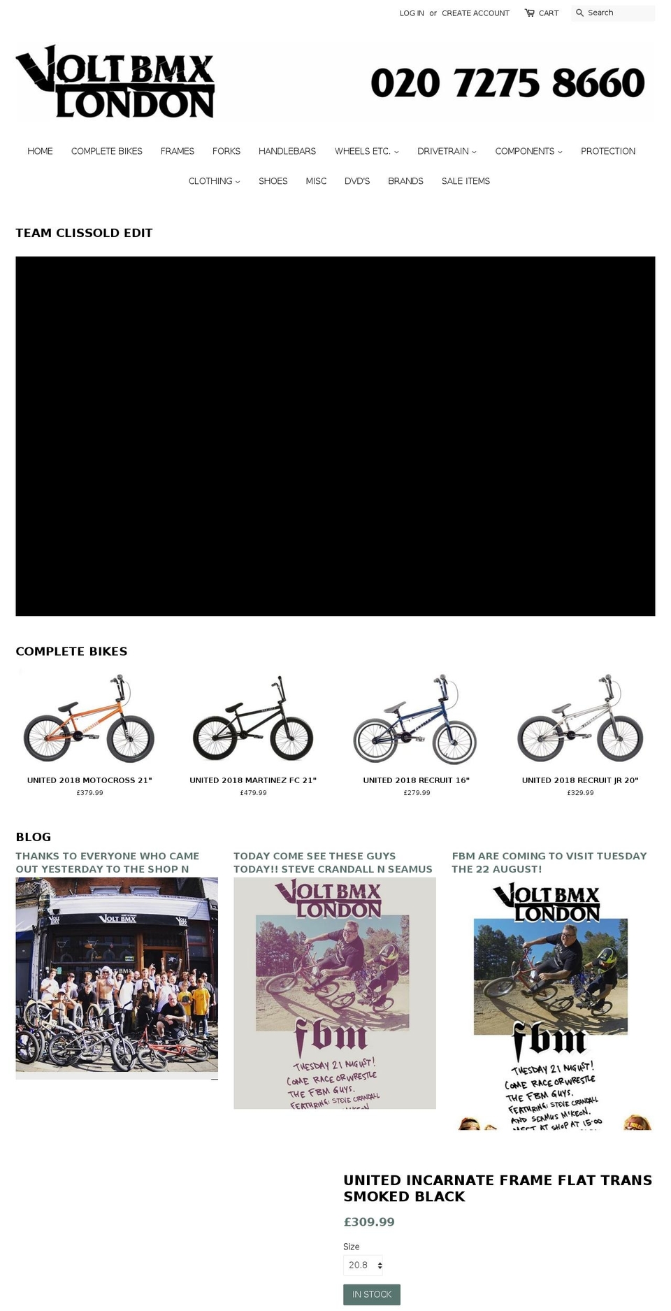 voltbmx.com shopify website screenshot