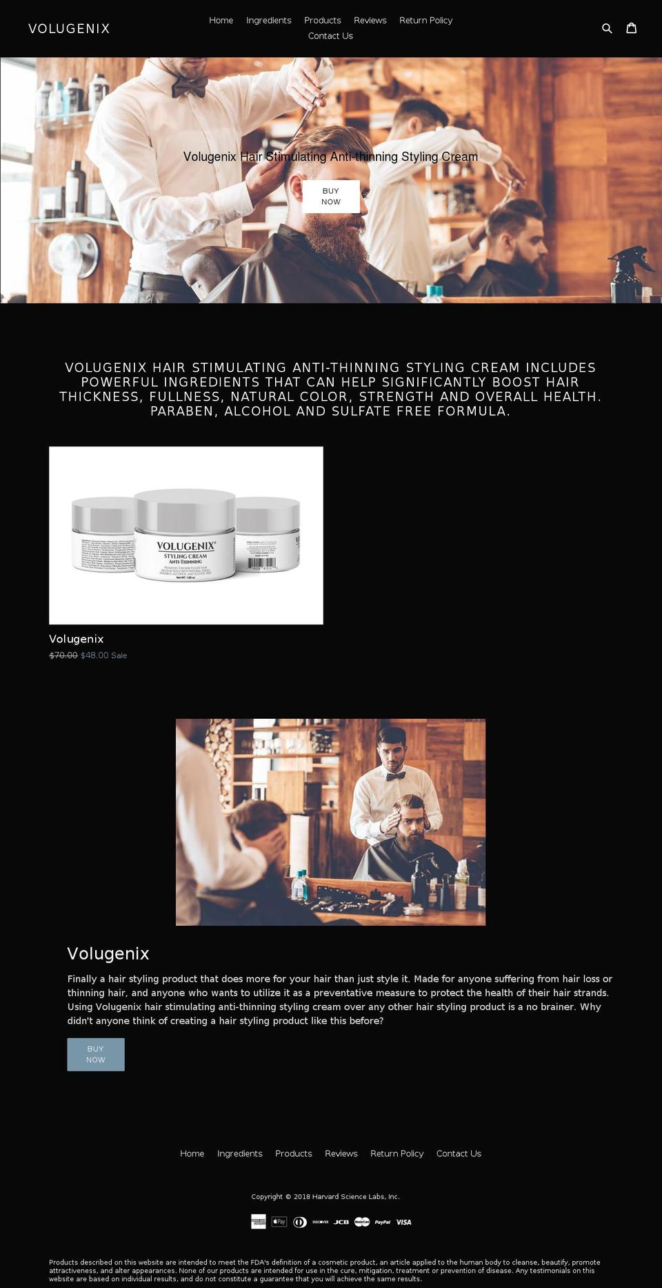 volugenix.com — Shopify storefront screenshot