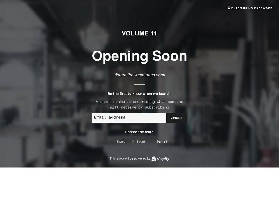 volume11shop.com shopify website screenshot