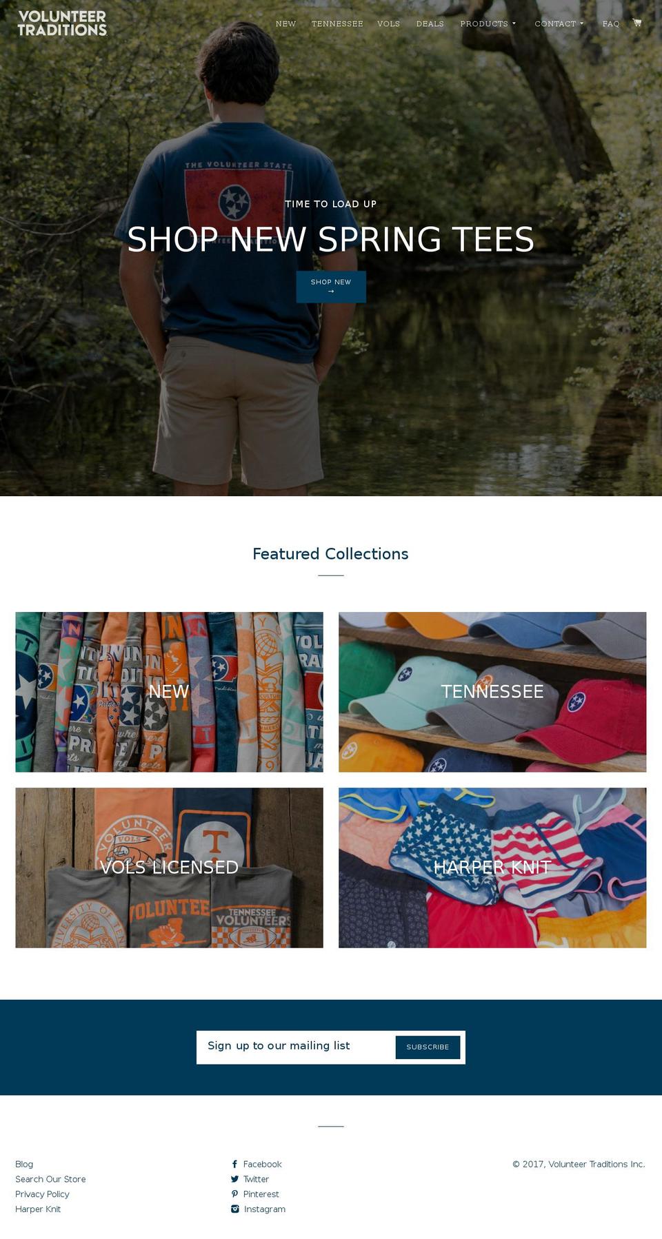 volunteertradition.com shopify website screenshot