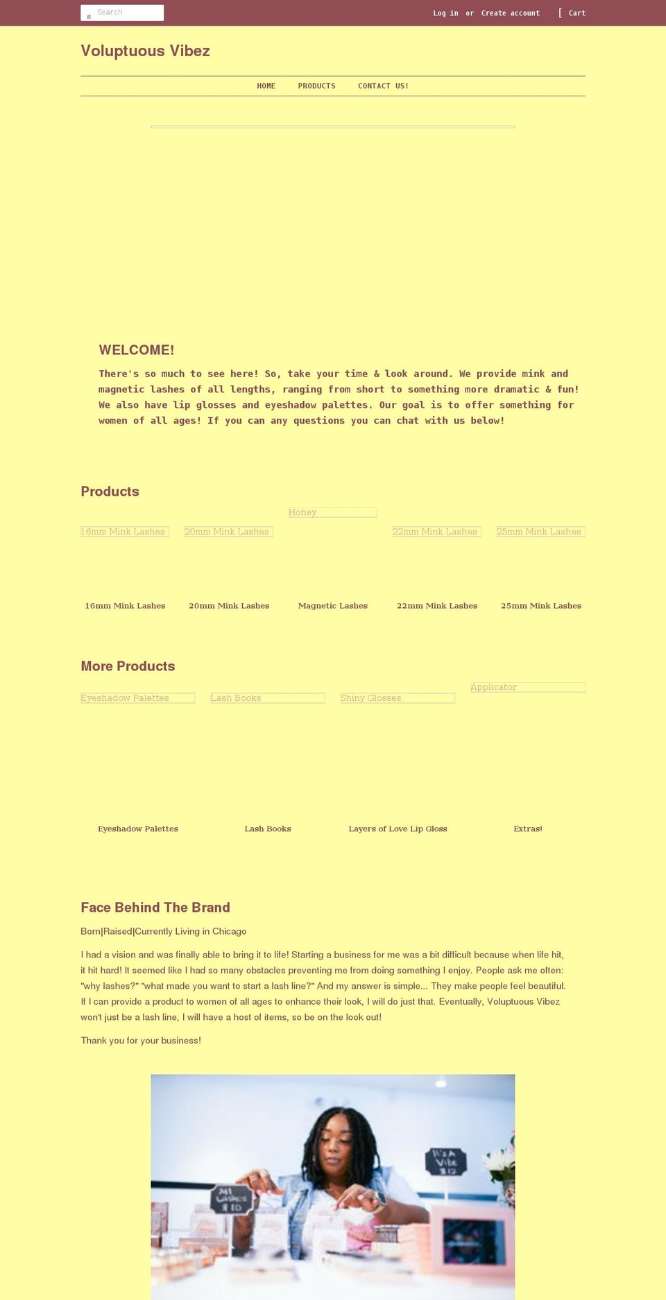 voluptuousvibez.com shopify website screenshot