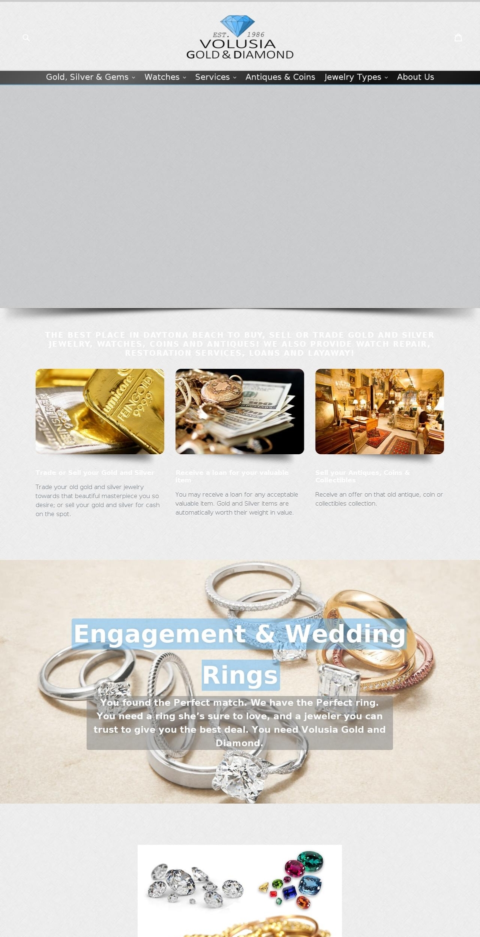 volusiagoldanddiamond.com — Shopify storefront screenshot
