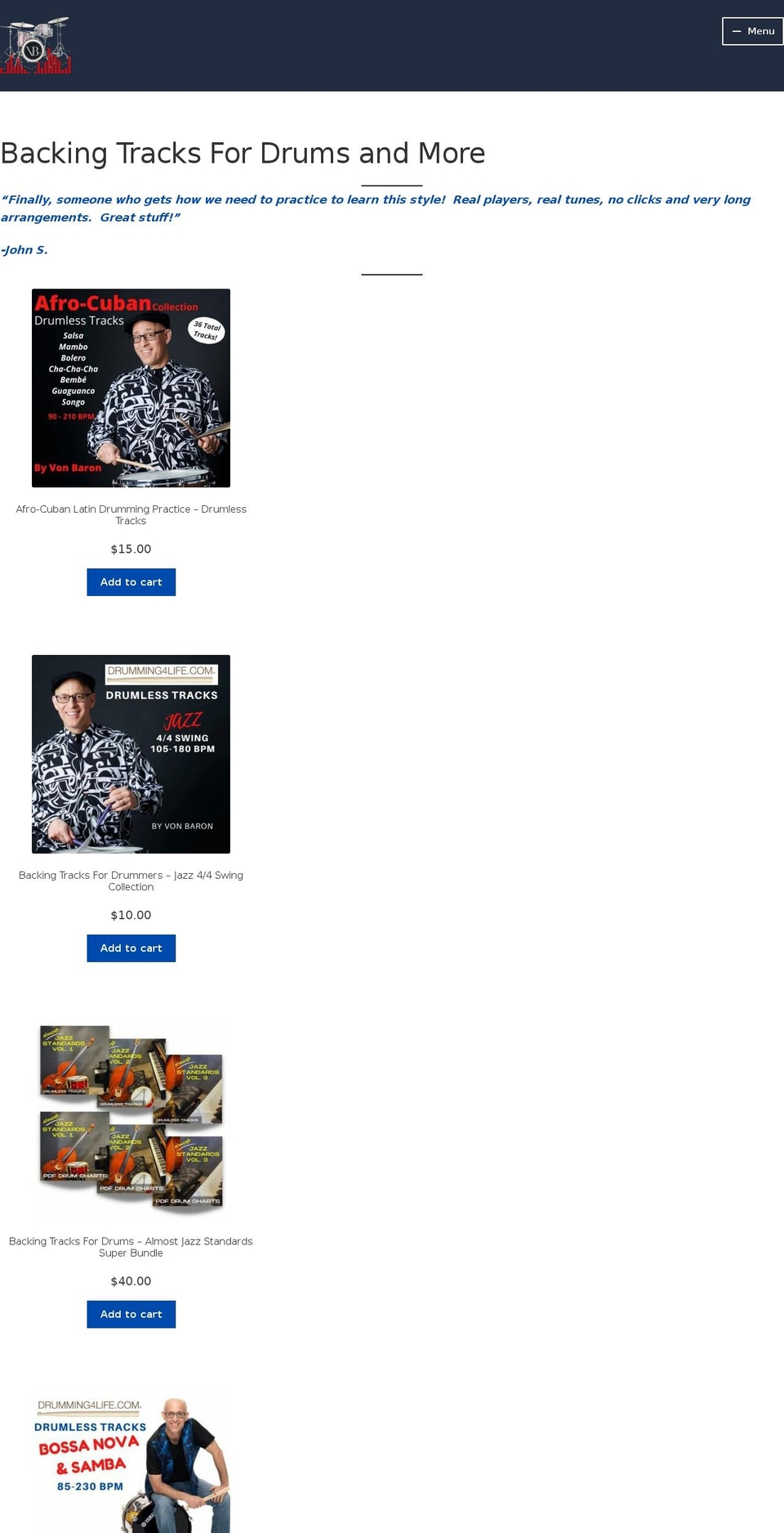 vonbaronstore.com shopify website screenshot