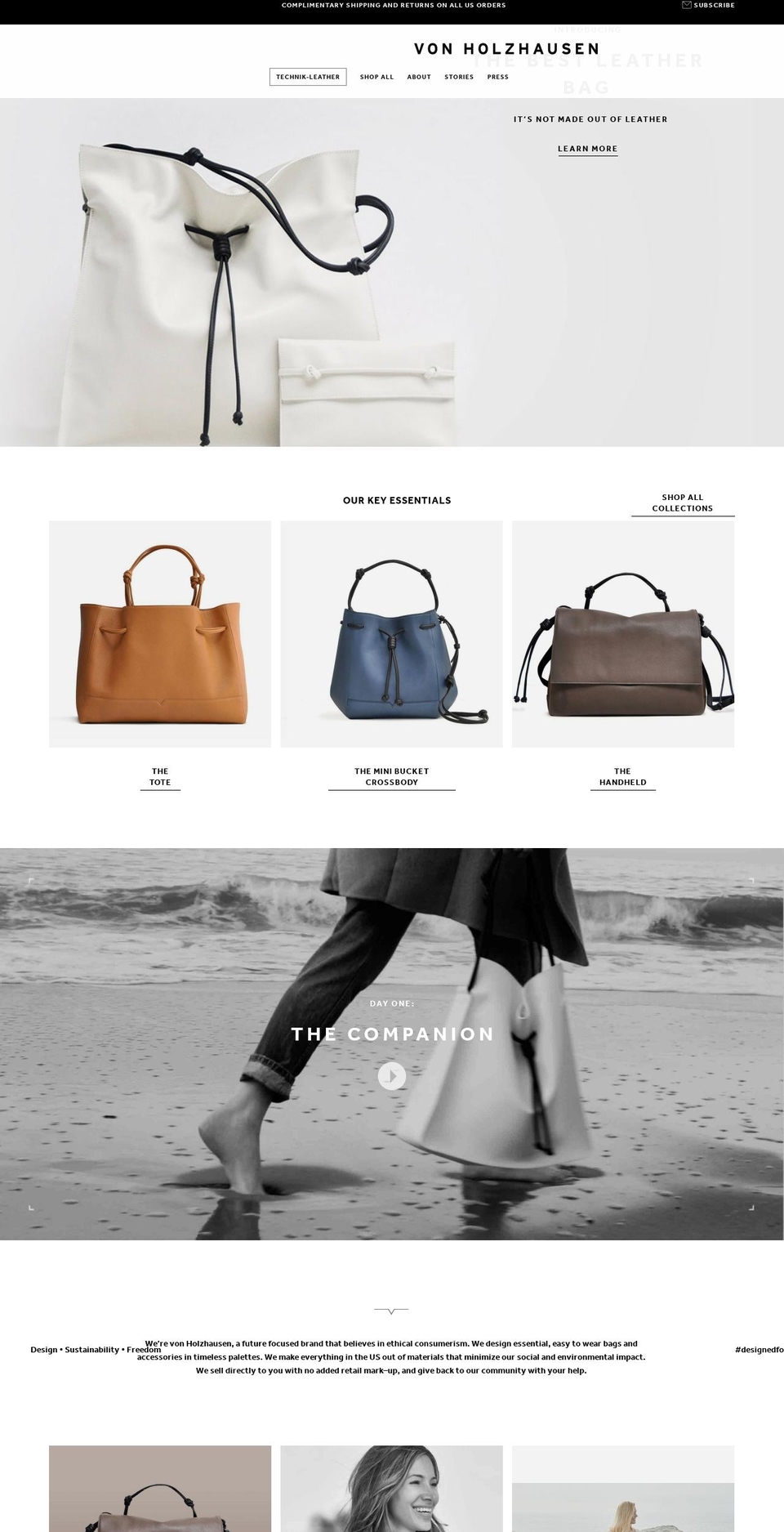 vonholzhausen.com shopify website screenshot