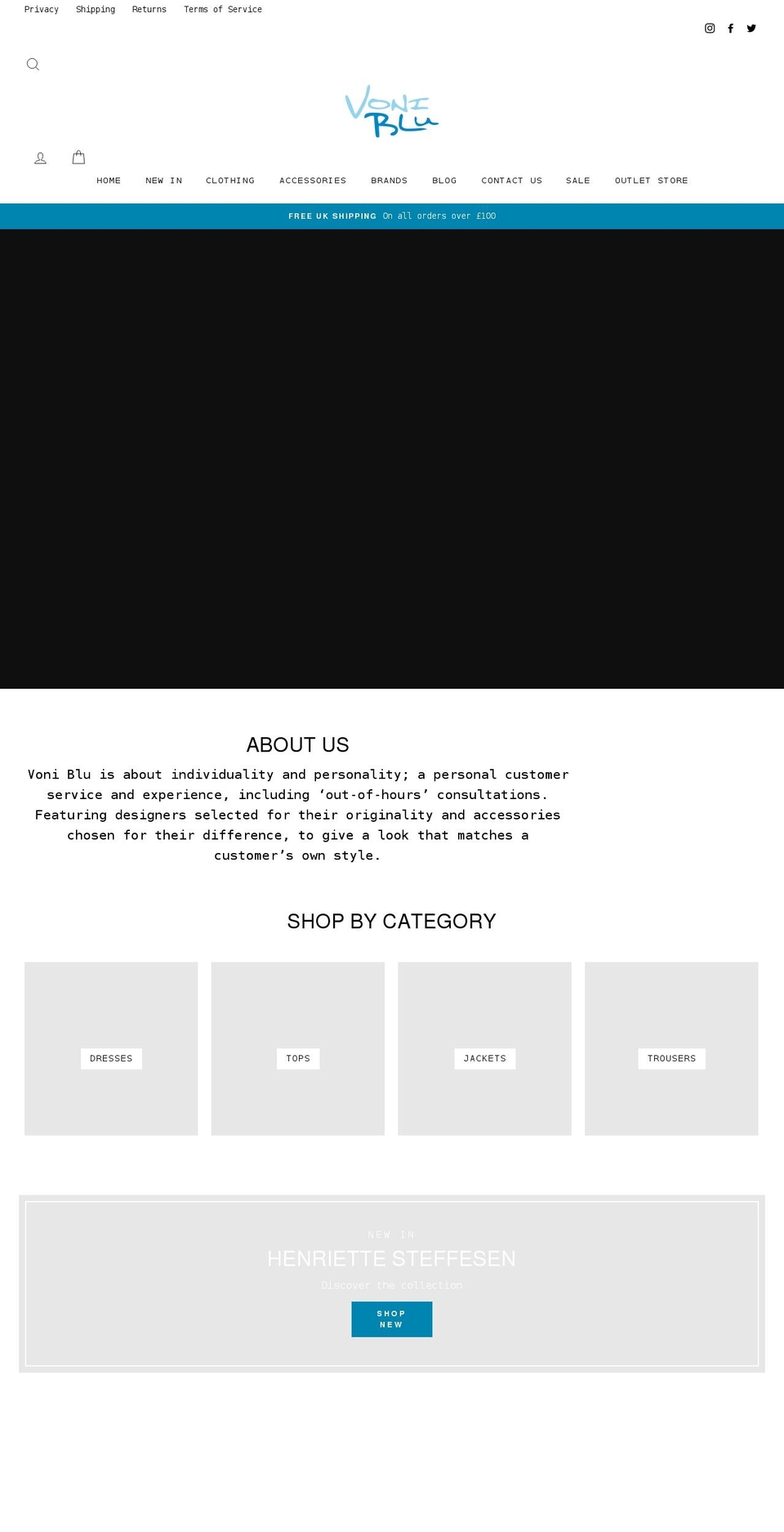 voniblu.com shopify website screenshot