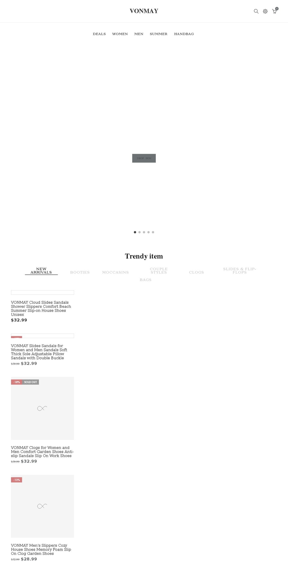 elessi Shopify theme site example vonmay.com