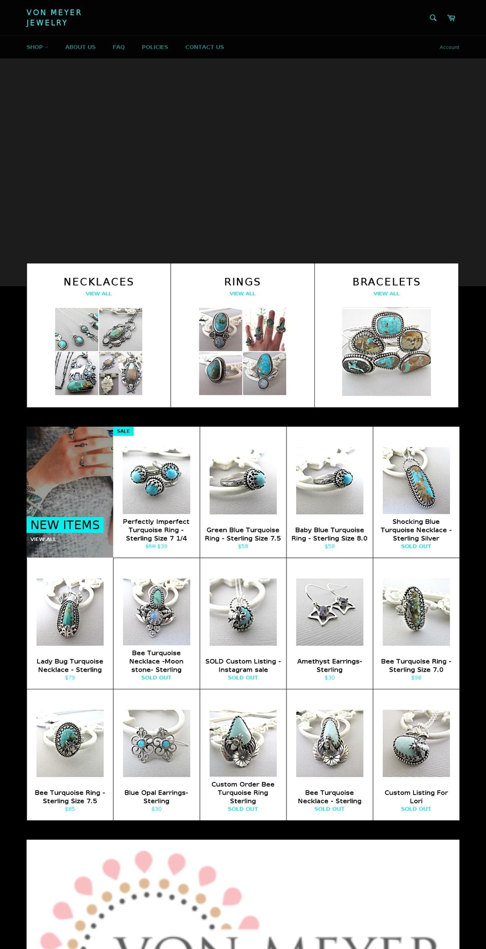 vonmeyerjewelry.com — Shopify storefront screenshot