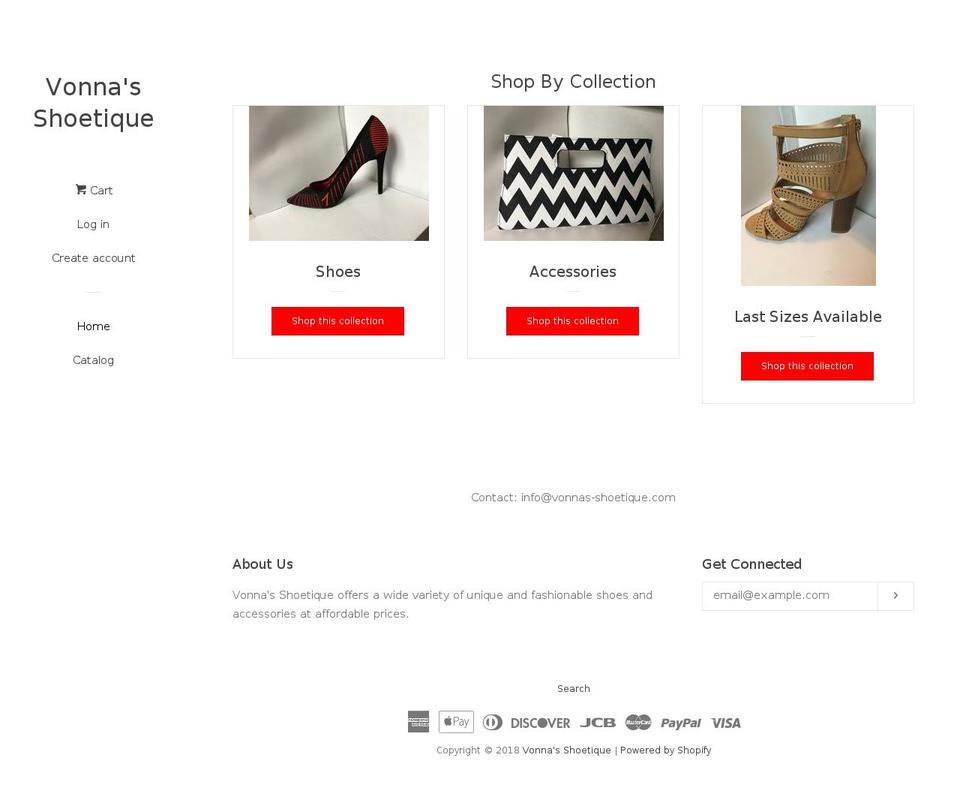 vonnas-shoetique.com — Shopify storefront screenshot