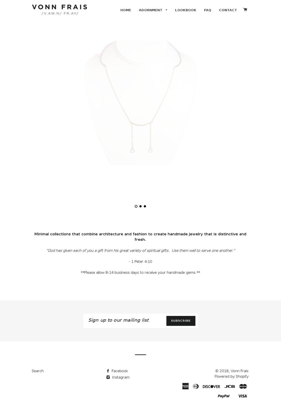 vonnfrais.com shopify website screenshot