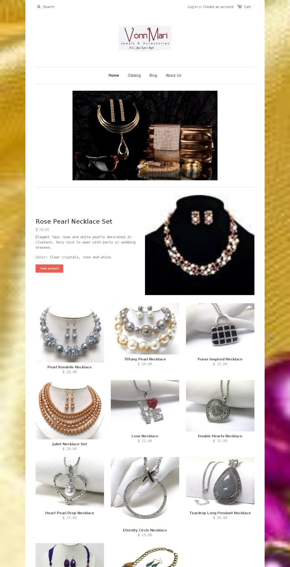 vonnmarijewels.com — Shopify storefront screenshot