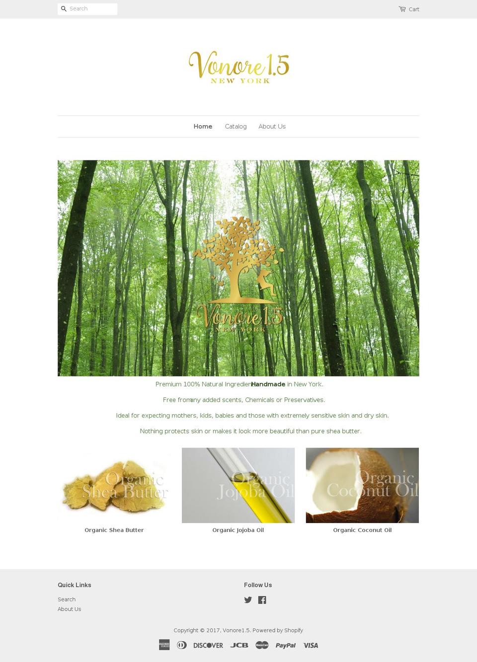 vonore15.com shopify website screenshot