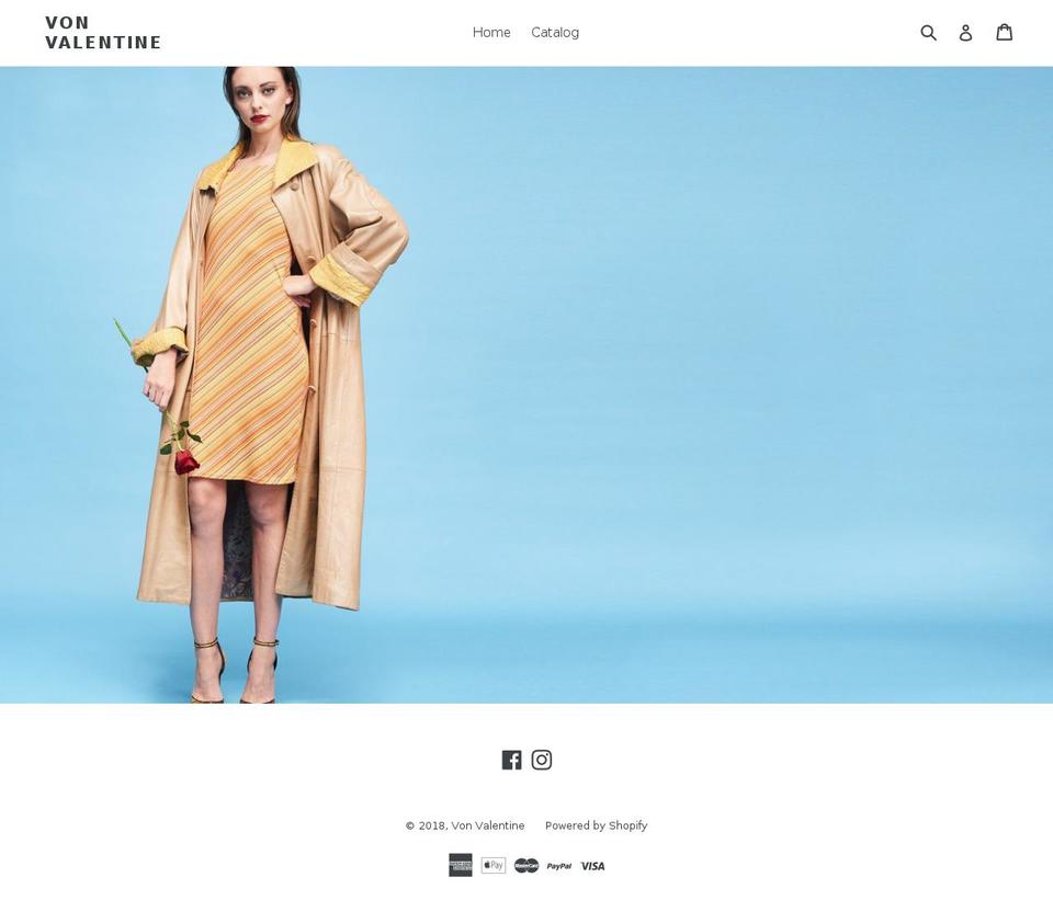 vonvalentine.com shopify website screenshot